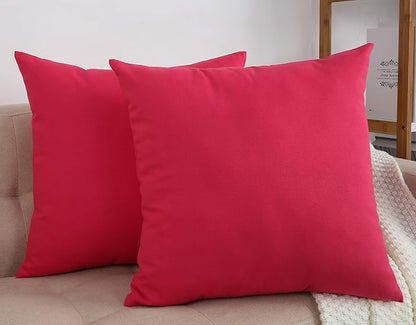 TangDepot Cotton Solid Throw Pillow Covers, 26" x 26" , Watermelon Red, 1 Count (Pack of 1)