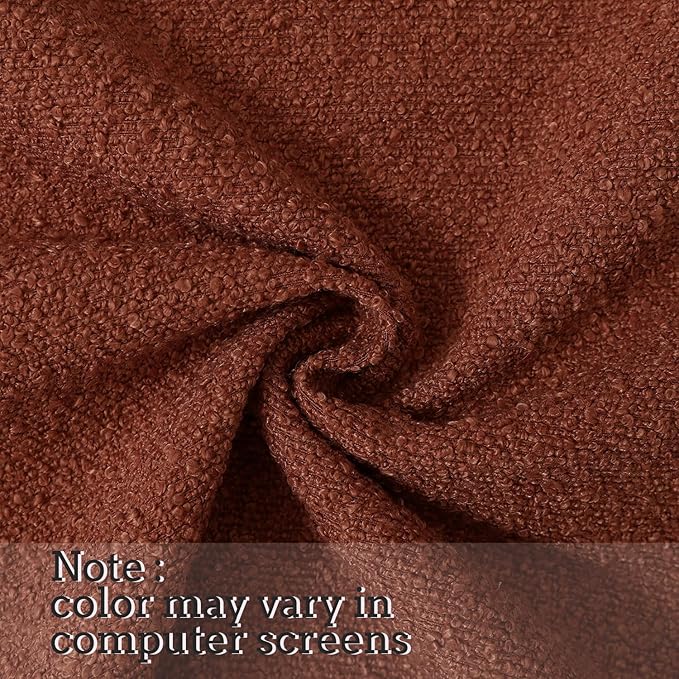 Jeneoo Rust Decorative Square Thick Throw Pillow Covers Fine Textured Boucle Terracotta Couch Cushion Cases for Livingroom Sofa Decor, Set of 2, 18 x 18 Inch
