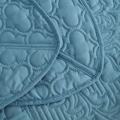CHIXIN Bedspread Coverlet Quilt Set Full Size - Lightweight Bedding Cover - Ultrasonic Quilting - 5 Piece Reversible Bedspread - Elegant Damask Paisley Pattern (Full, Lagoon)