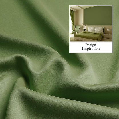 DUALIFE Grommet Curtains Sage Green 84 Inch Length 2 Panels Set Light Blocking Curtains for Bedroom Thermal Insulated Room Darkening Curtains Panels 60 x 84 Inches Long