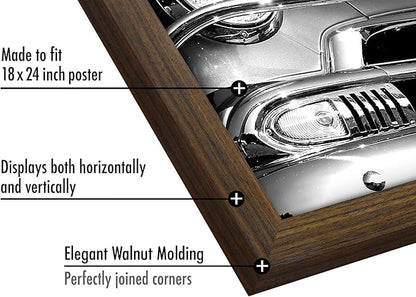Americanflat 18x24 Poster Frame with Polished Plexiglass - Wide Picture Frames Made of Engineered Wood for Vertical or Horizontal Wall Display - Epic Collection - Mahogany