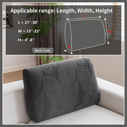 Couch Covers for Sectional Sofa, Washable Stretch Soft Sofa Cushion Covers L Shape Sofa Slipcovers Anti Slip Furniture Decor Protector for Pets (1PC Back Couch Cover,Dark Gray)