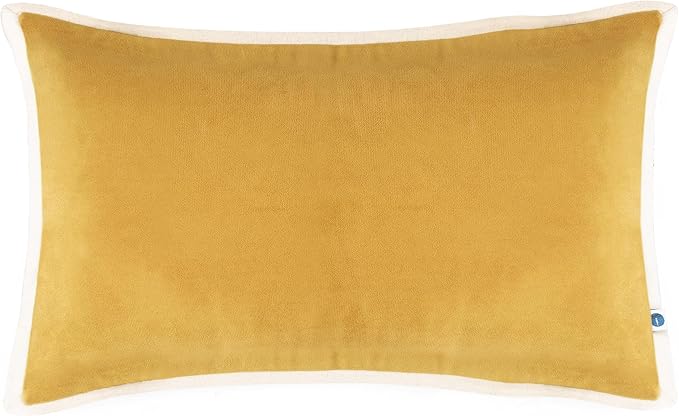 FINGERCRAFT Decorative Throw Pillow Cover Pack of 2 Soft Velvet Cushion Cover, Sofa and Bedroom Pillow Case 12" x 20" Gold