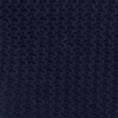 REDEARTH · Square Hand Knitted Pouf - Foot Stool Ottoman Coffee Table - Cotton Cord Boho Pouffe - Poof Accent Footrest for Living Room - Bedroom - Library (16" x 16" x 16") - Navy Blue, Set of 2