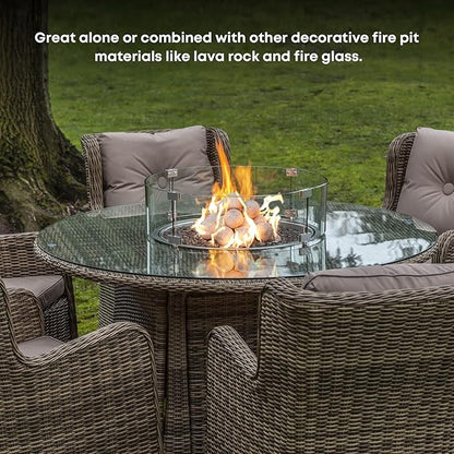 Stanbroil Ceramic Balls - 3” Round Fire Stones for Fire Pit Fire Bowl and Fireplace - Set of 15, Gray