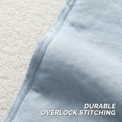 FUTEI Light Blue Throw Pillow Covers 26x26 Inch Set of 2,Furry Faux Fur Teddy Boucle Textured Cushion Covers,Soft Fluffy Decorative Euro Pillow Shams,Home Decor for Couch Bed Living Room Office Car