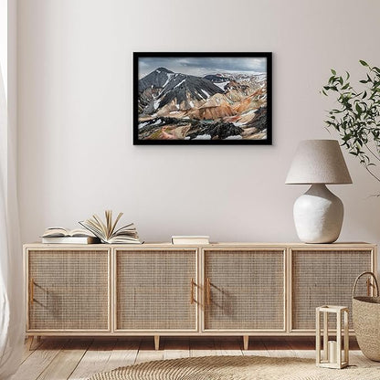 Americanflat 16x25 Poster Frame with Polished Plexiglass - Black Picture Frame - Wide Photo Frames Made of Engineered Wood for Vertical or Horizontal Wall Display - Epic Collection - Black
