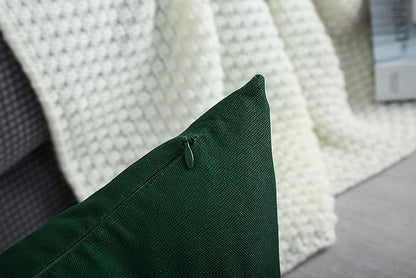 TangDepot Handmade Decorative Solid 100% Cotton Canvas Throw Pillow Covers/Pillow Shams, (20"x20", Deep Green)