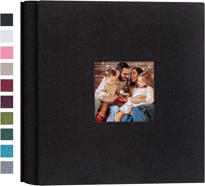 Mublalbum Small Photo Album 4x6 200 Photos Linen Cover Picture photo Book with 200 Horizontal Pockets for Wedding Family Anniversary Baby (Black)
