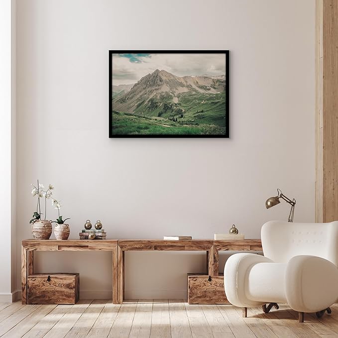 Americanflat 25x35 Poster Frame with Polished Plexiglass - Black Picture Frame - Wide Photo Frames Made of Engineered Wood for Vertical or Horizontal Wall Display - Epic Collection - Black