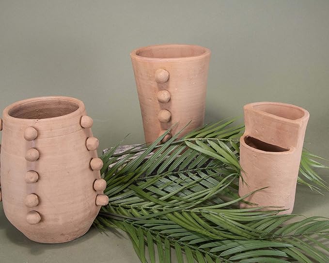 Foreside Home & Garden Natural Terracotta Multi Level Decorative Vase
