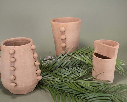 Foreside Home & Garden Natural Terracotta Multi Level Decorative Vase