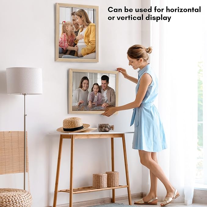 Americanflat 16x20 Picture Frame with Polished Plexiglass - Wide Picture Frames Made of Engineered Wood for Vertical or Horizontal Wall Display - Epic Collection - Natural Oak