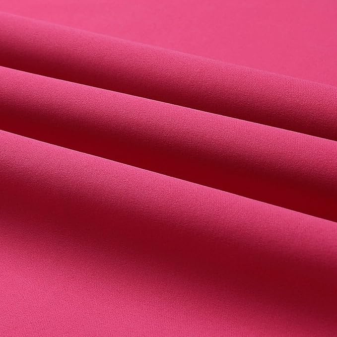 DUALIFE Pink Solid Blackout Curtains 84 Inches Long for Girls Bedroom Decor Grommet Room Darkening Thermal Insulated for Living Room 52''x 84'' Set of 2 Panels Raspberry Sorbet