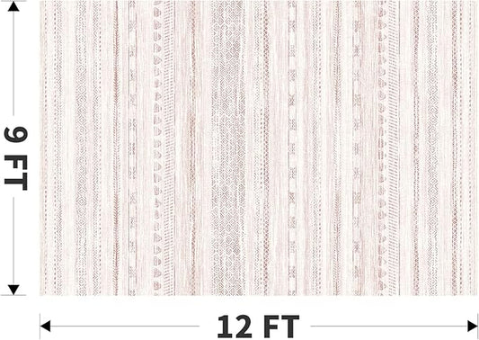9x12 Pink Area Rugs for Living Room Machine Washable Rug Distressed Girls Nursery Rug Indoor Carpet Neutral Moroccan Boho Ultra Soft Area Rug for Bedroom Dining Room Playroom Office