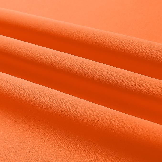 DUALIFE Summer Orange Curtains for Boys Bedroom 2 Panels Autumn Decor Darkening Thermal Insulated Blackout Curtain for Living Room W34 x L45 Inch Grommet Top