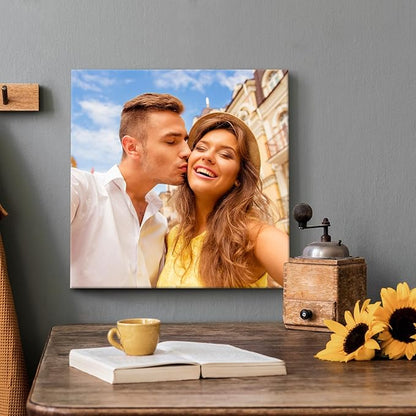 YYYYHPP Canvas Prints with Your Photos, Personalized Photo to Canvas Wall Art,Canvas Printing for Wedding, Family, Baby, Pets, Home Office Decor, Wrapped Frame 20"x20"