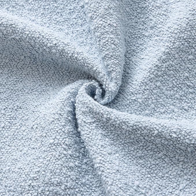 ANRODUO Pack of 2 Textured Boucle Throw Pillow Covers Soft Light Blue Decorative Accent Solid Pillow Cases Cozy Modern Couch Cushion Case for Chair Sofa Bedroom Living Room Home Decor, 20 x 20 Inch