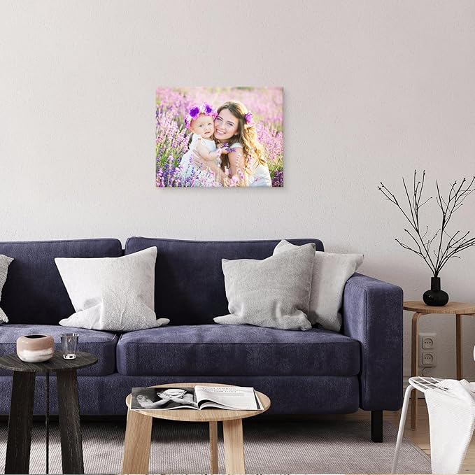 YYYYHPP Canvas Prints with Your Photos, Personalized Photo to Canvas Wall Art,Canvas Printing for Wedding, Family, Baby, Pets, Home Office Decor, Wrapped Frame 20"x16"