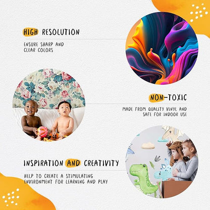 Hot Air Balloon Wall Decals by Lipastick - Peel and Stick Animal Stickers Raccoon, Fox, Koala, Panda for Kids Room, Nursery, Playroom, Bedroom - Playroom Wall Decals for Boys, Girls, Babies - M Size