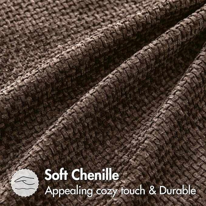 MIULEE Pack of 2 Lumbar Couch Throw Pillow Covers 20x12 Inch Dark Brown Modern Boho Accent Decorative Pillow Covers Soft Chenille Farmhouse Cushion Covers for Home Decor Bed Sofa Living Room
