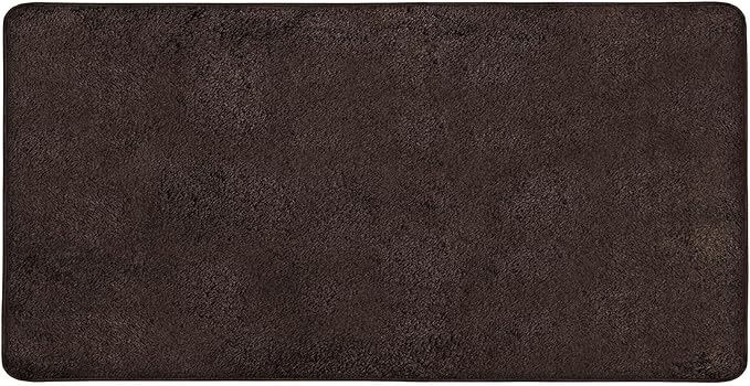 PURE ERA Carpet Stair Tread Landing Mat Area Rug Ultra Plush Shag Soft Non Slip Skid Resistant Tape Free Indoor Doormat Washable Reusable Dark Brown 2' X 6'