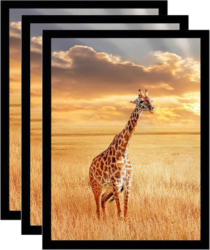 10 x13 Picture Frame Set of 3,Wooden Frame Black 10 x13 Wall Gallery Poster Photo frame with Durable Shatter Resistant Plexiglass,Horizontal and Vertical Formats for Wall Mounting best gift