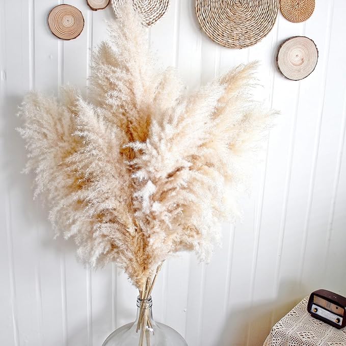 10pcs 40'' Pampas Grass Tall Decor - Pompas Floral, Tall Pampas Grass for Floor Vases, Living Room Floor, Floor Plants, Plumas para, and Grass Wall Decor