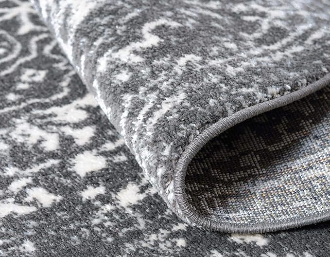 Rugs.com Arlington Collection Rug – 3' x 5' Oval Dark Grey Medium-Pile Rug Perfect for Living Rooms, Large Dining Rooms, Open Floorplans