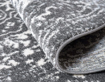 Rugs.com Arlington Collection Rug – 3' x 5' Oval Dark Grey Medium-Pile Rug Perfect for Living Rooms, Large Dining Rooms, Open Floorplans