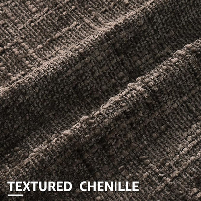 decorUhome Spring Dark Brown Chenille Throw Pillow Covers 16x16 Set of 2 Textured Slubby Couch Pillow Covers Farmhouse Accent Modern Neutral Decorative Pillow Cases for Bed Sofa Living Room