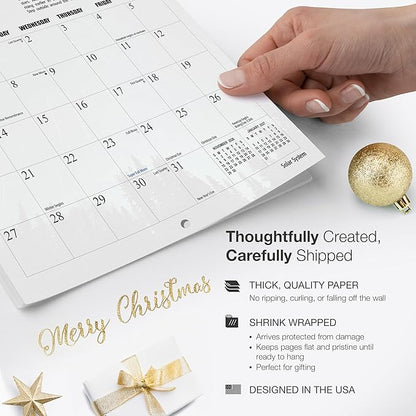 RED EMBER Solar System 2026 Wall Calendar 12 Month | 12" x 24" Open | Thick & Sturdy Paper | Holiday Gift | Space Planets Calendar 2026