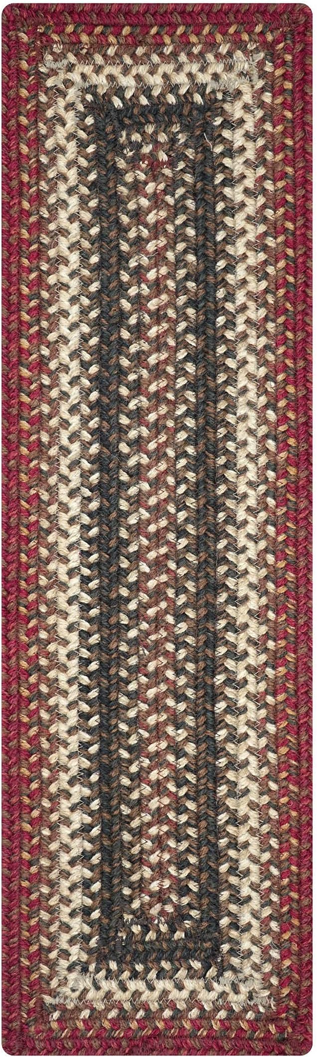 Homespice Chester Jute Braided Long Table Runner, Country Cabin Decor, Red Rectangle 11x36 - Rich Colors, Easy to Clean, Durable and Protects Furniture