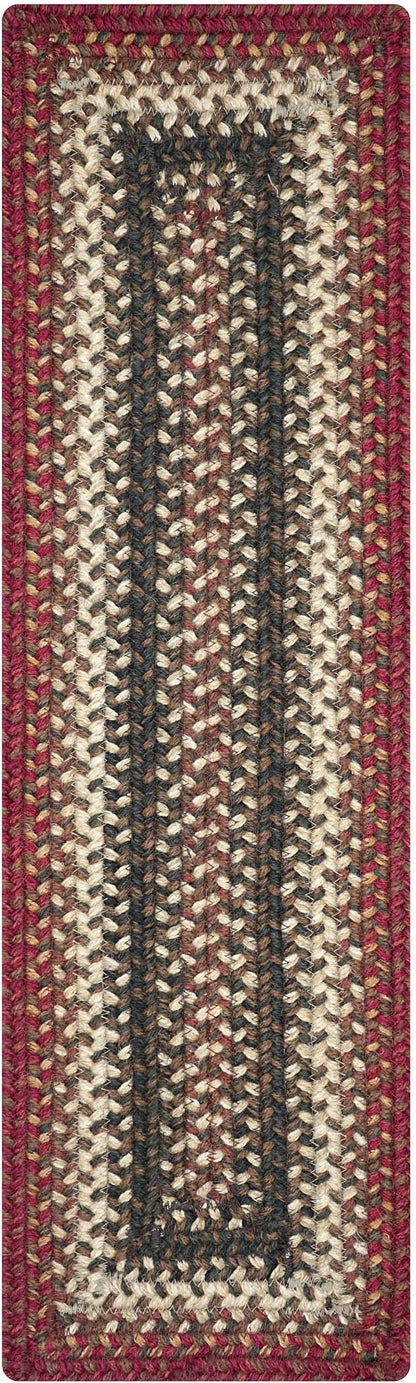 Homespice Chester Jute Braided Long Table Runner, Country Cabin Decor, Red Rectangle 11x36 - Rich Colors, Easy to Clean, Durable and Protects Furniture