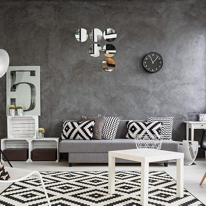 Aneco 6 Pack Acrylic Mirrors - Non Glass, Self Adhesive Round Mirror Wall Stickers for Home Decor, 4 Inches (Thickness 2 mm)