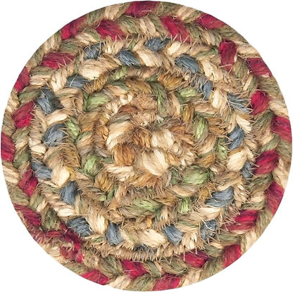 Homespice Azalea Jute Woven Coasters 4", Warm Country Primitive Decor, Set of 6, Multicolor - Durable, Absorbs Moisture, Easy to Clean and Protects Furniture