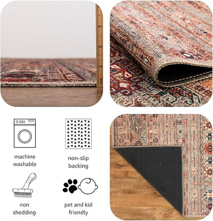 Keen Home Design 10x14 Rug - Machine Washable Area Rug with Non-Slip Backing, Ideal for Living Room, Dining Room, Bedroom - Vintage, Easy Clean, Durable, Low Pile Rug - (9'7" x 14')