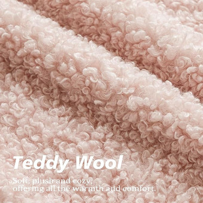 Foindtower 2 Pieces 16x16 Inch Light Pink, Faux Fur Throw Pillow Cover Accent Sherpa Furry Pillow Covers Fuzzy Soft Pillowcases Cozy Sheepskin Decorative Fleece Cushion Case for Bed Couch Living Room