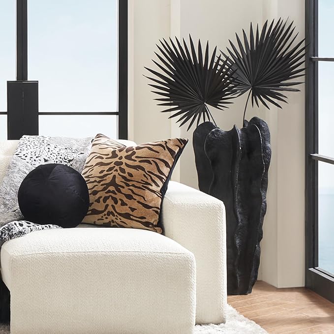 Playa Floor Vase, Organic Modern Sculptural Vase with Textured Finish, Minimalist Statement Piece for Contemporary Home Decor & Interior Design, Black