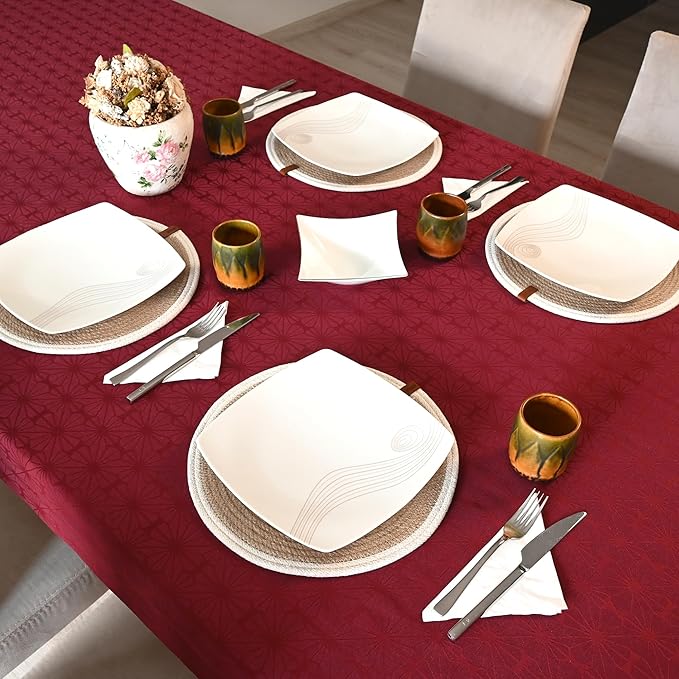 Round Placemats Set of 4, Handmade by Braided Natural Jute with White Cotton Cord, Dia. 12.6 Inch, Heat Resistant, Doublesided, Light Brown