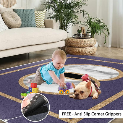 Marble Area Carpet Elegant Purple Marble Area Rugs for Living Room Modern Minimalist Rug Modern Light Luxury Geometric Carpet for Bedroom Entrance Door 6x9ft