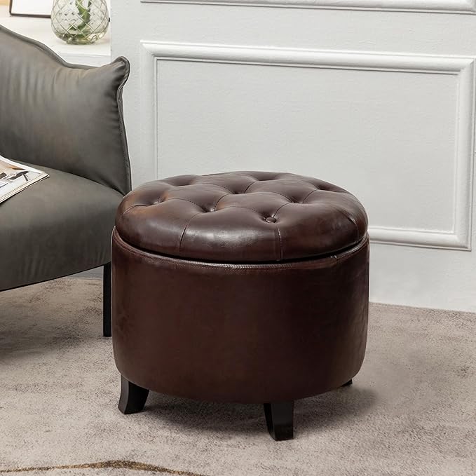Convenience Concepts Designs4Comfort Round Storage Ottoman