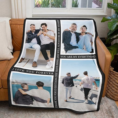 Gifts for Dad Personalized Gifts from Daughter Custom Blankets with Photos and Text Multiple Colors Sizes Soft Flannel Gifts for Men Birthday Gifts for Dad
