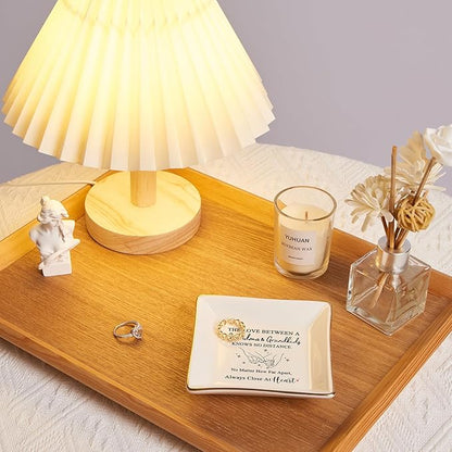 Grandma Gifts from Grandkids, Gifts for Grandma Jewelry Tray Dish - The Love Between A Grandma & Grandkids Knows No Distance, Grandmother Birthday Christmas for Grandma