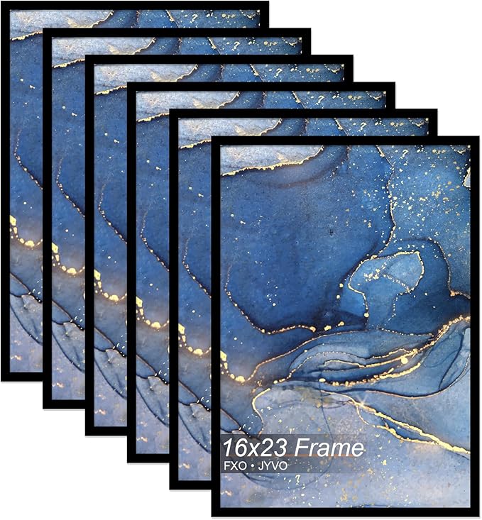 16x23 Picture Frame Set of 6, Black Frame for 16 x 23 Inch Picture Poster Photo, Light Weight and High Transparent 16 by 23 Frame for Wall - 6 Pack/Black/16 x23