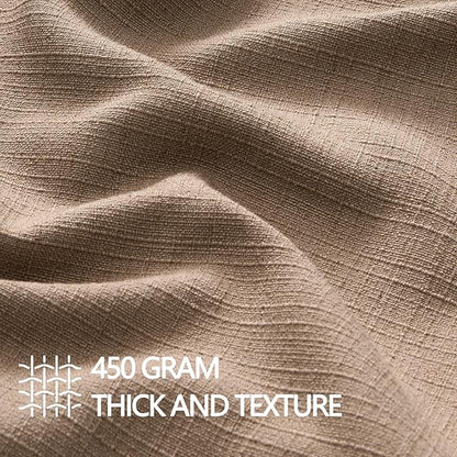 MIULEE Pack of 2 Thick Textured Couch Throw Pillow Covers, Coco Brown Decorative Pillow Covers 18x18, Neutral Linen Cushion Cases for Sofa Bed Living Room Modern Farmhouse Home Decor, No Filling