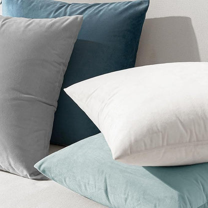 EMEMA Pack of 2 Velvet Pillow Covers Decorative Square Pillowcase Soft Solid Cushion Case for Sofa Bedroom Car 20x20 Inch Baby Blue