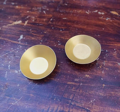 DeKulture Handmade Brass Tea Light Holder Set of 2 – Votive Candle Holders for Home Décor, Weddings, Table Centerpieces, and Gifts – 3 x 1 Inch