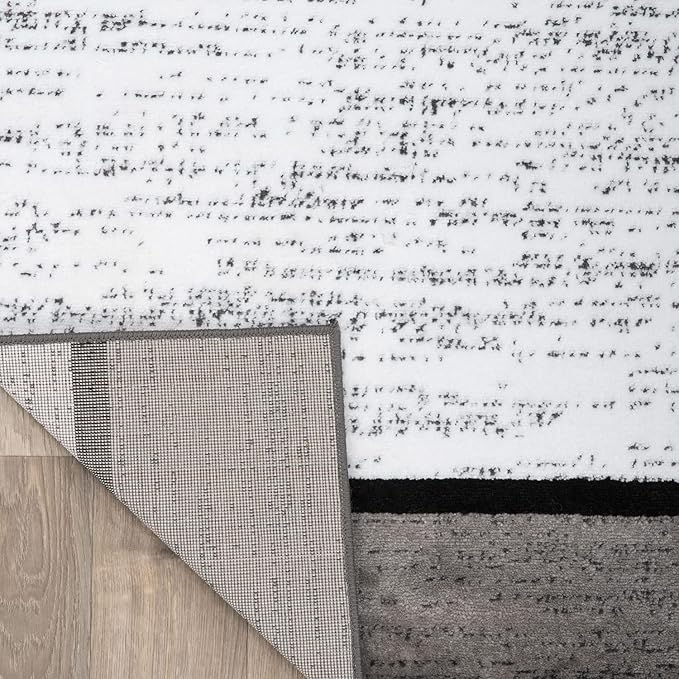 Rugshop Modern Geometric Boxes Blue Area Rug, Non-Shedding Square Carpet for Bedroom, Dining Room, or Home Office, 6'6" x 6'6"