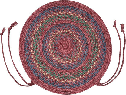 Homespice Jamestown Jute Braided Kitchen Chair Pads 15x15 Set of 2 - Vibrant Colors, Naturally Comforting & Reversible